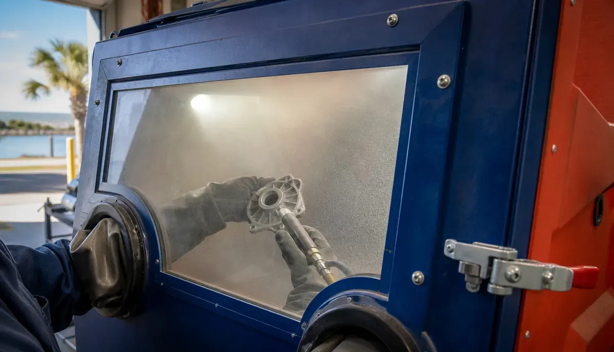 Sandblasting at APC Premium Powder Coating