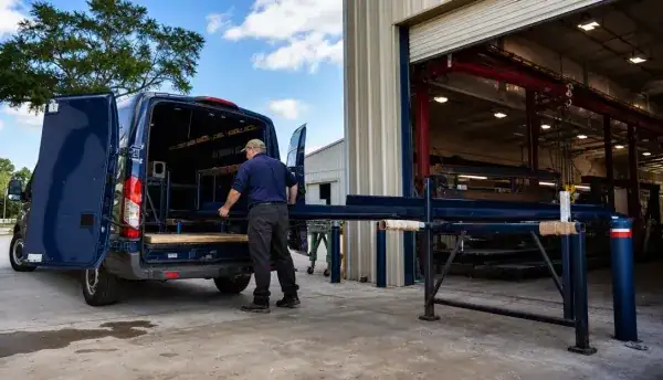 On-site at a fabrication shop